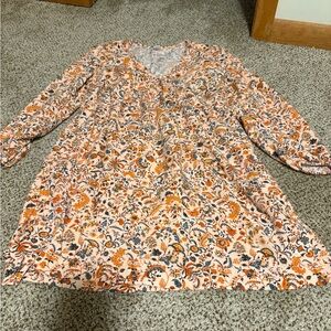 Old Navy Floral Midi Dress - Orange and Blue